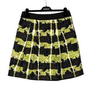 ECCOCI Black Roses Pleated Floral Skirt